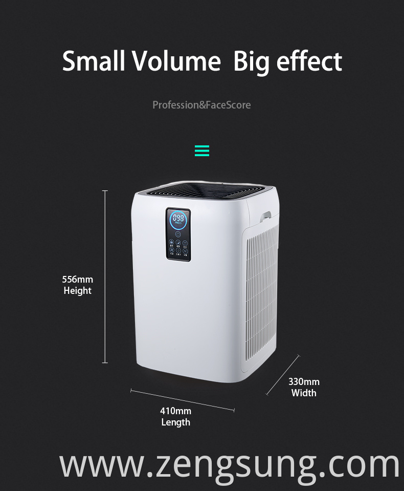 size of air purifier